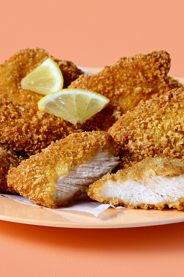 Kombi Mini-Hähnchenschnitzel „Panko“ & Bunter Gemüseteller Kombi Mini-Hähnchenschnitzel „Panko“ & Bunter Gemüseteller