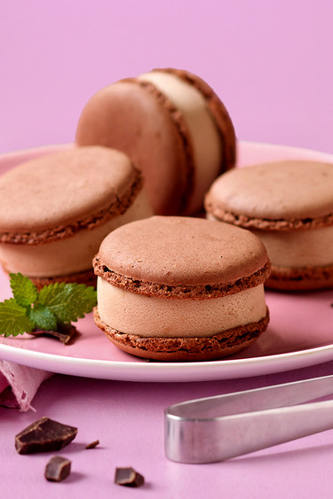 Schokoladen Eis-Macaron Schokoladen Eis-Macaron