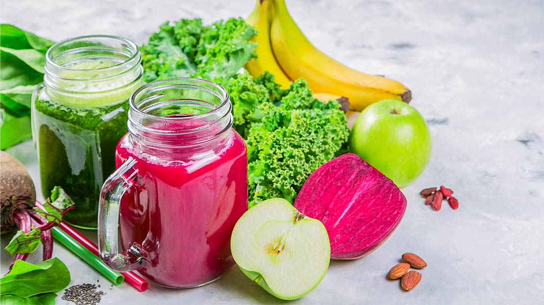 Smoothies für eine basische Ernährung.